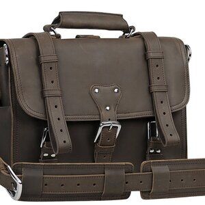 16" Full Grain Leather Briefcase Laptop LB16CB